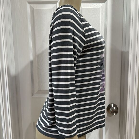 RABE STRIPE THREE-QUARTER SLEEVE T-SHIRT. - Picture 6 of 8